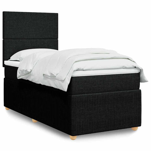 Boxspringbett Mit Matratze Stoff Schwarz
