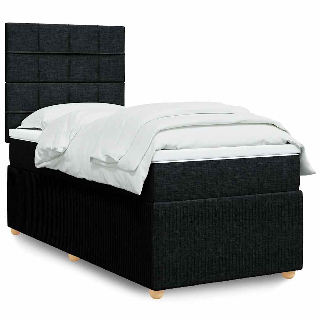 Boxspringbett Mit Matratze Stoff Schwarz