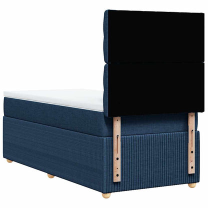 Boxspringbett Mit Matratze Stoff Blau