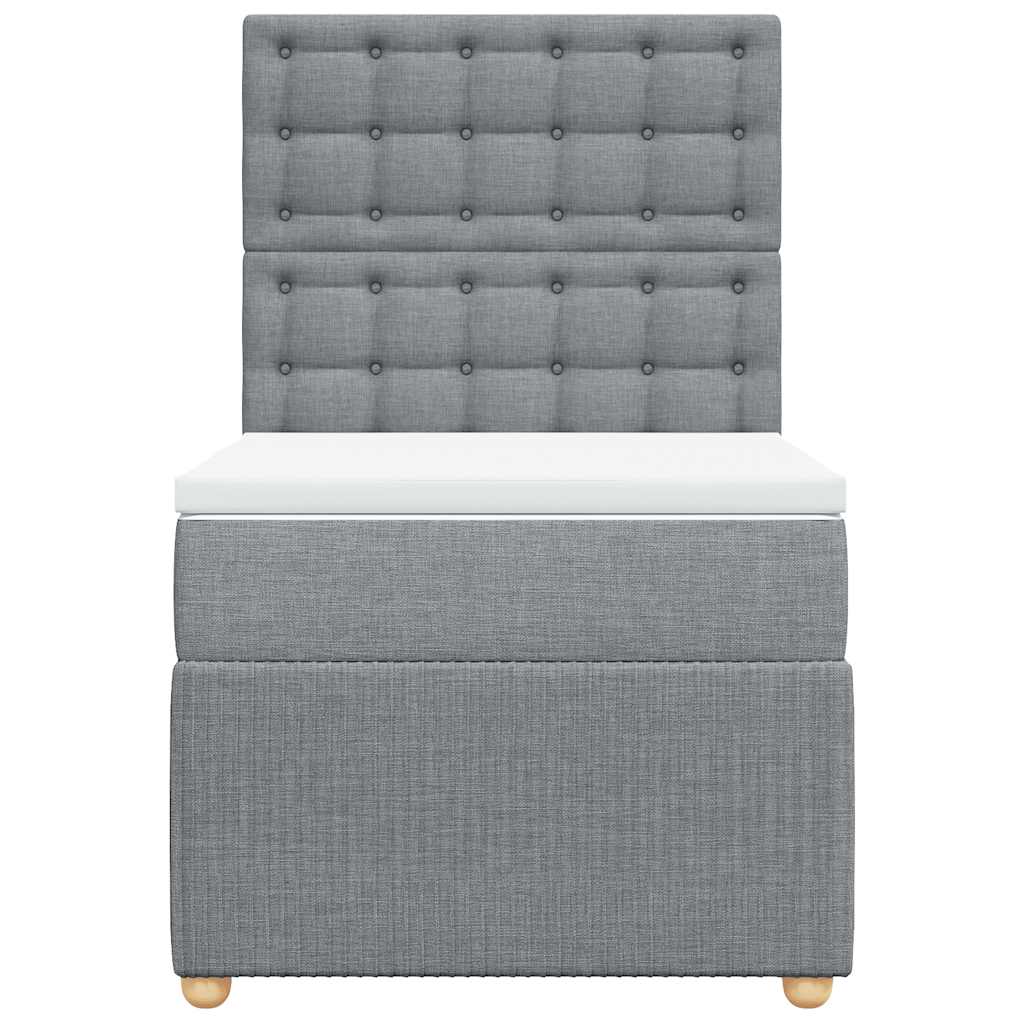 Boxspringbett Mit Matratze Stoff Hellgrau