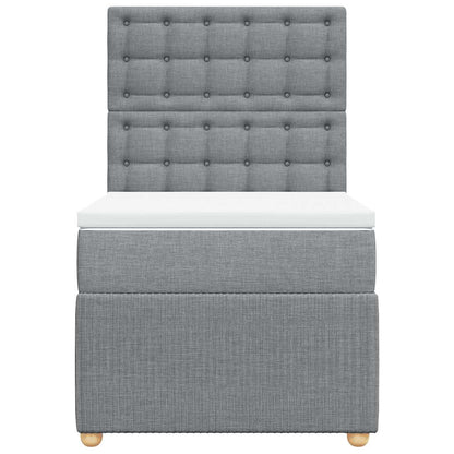 Boxspringbett Mit Matratze Stoff Hellgrau