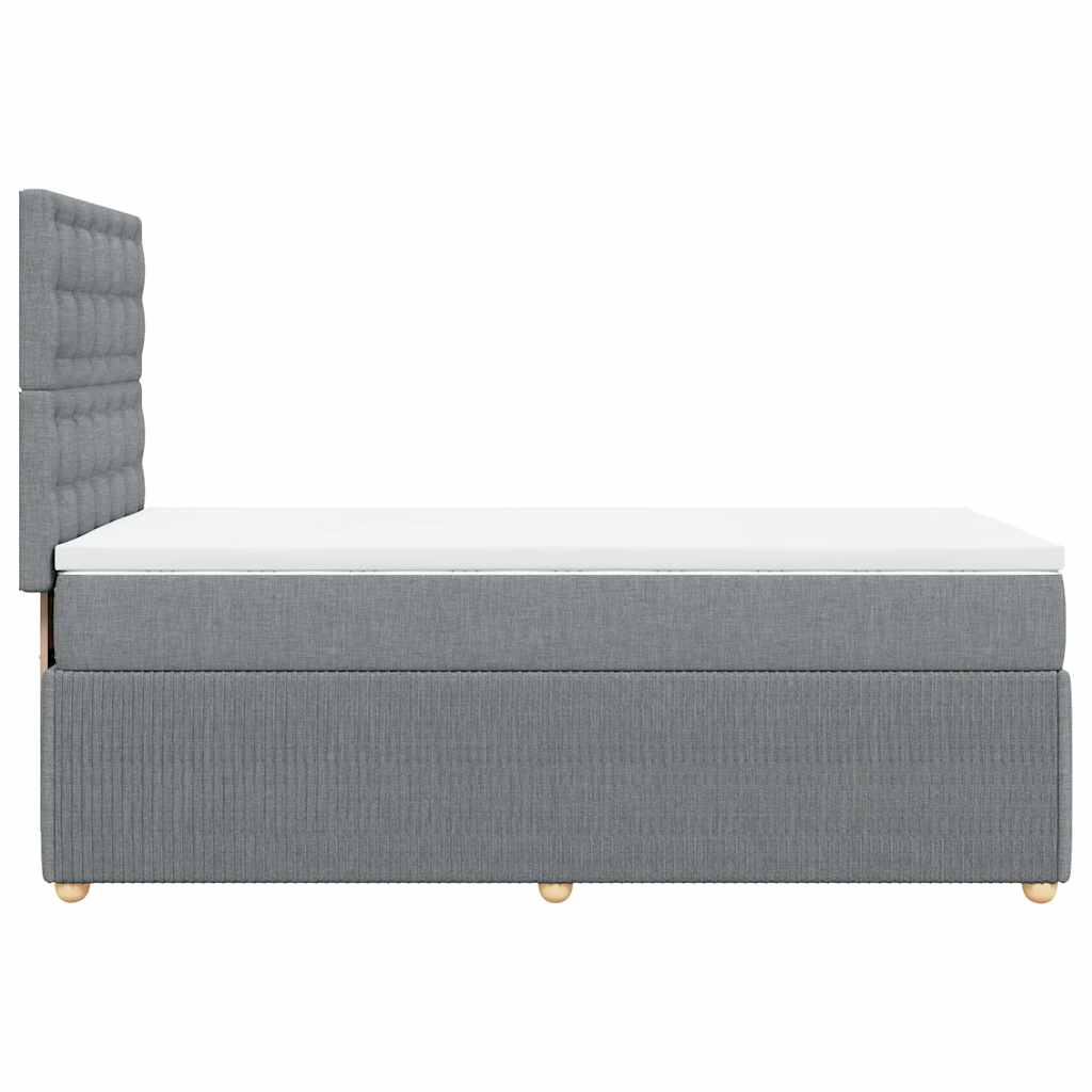 Boxspringbett Mit Matratze Stoff Hellgrau