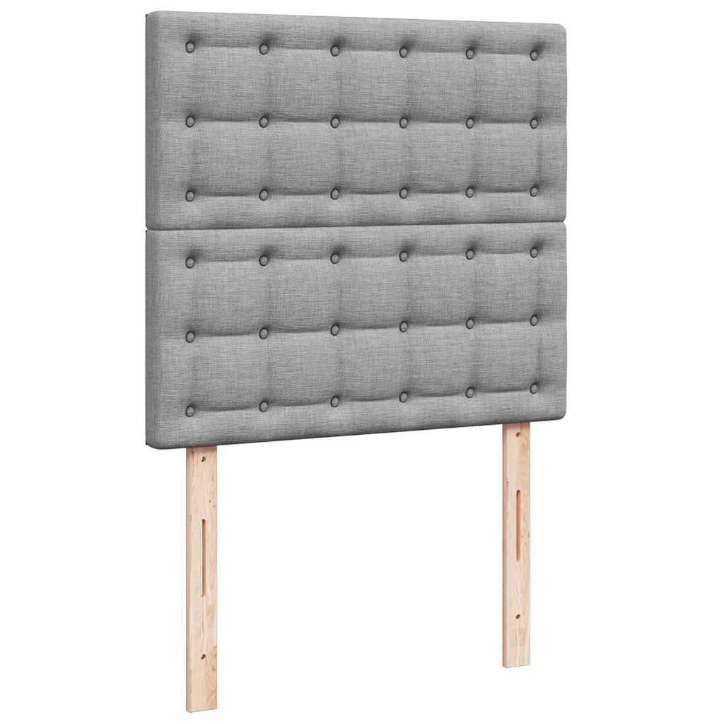 Boxspringbett Mit Matratze Stoff Hellgrau