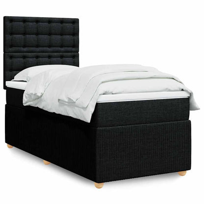Boxspringbett Mit Matratze Stoff Schwarz
