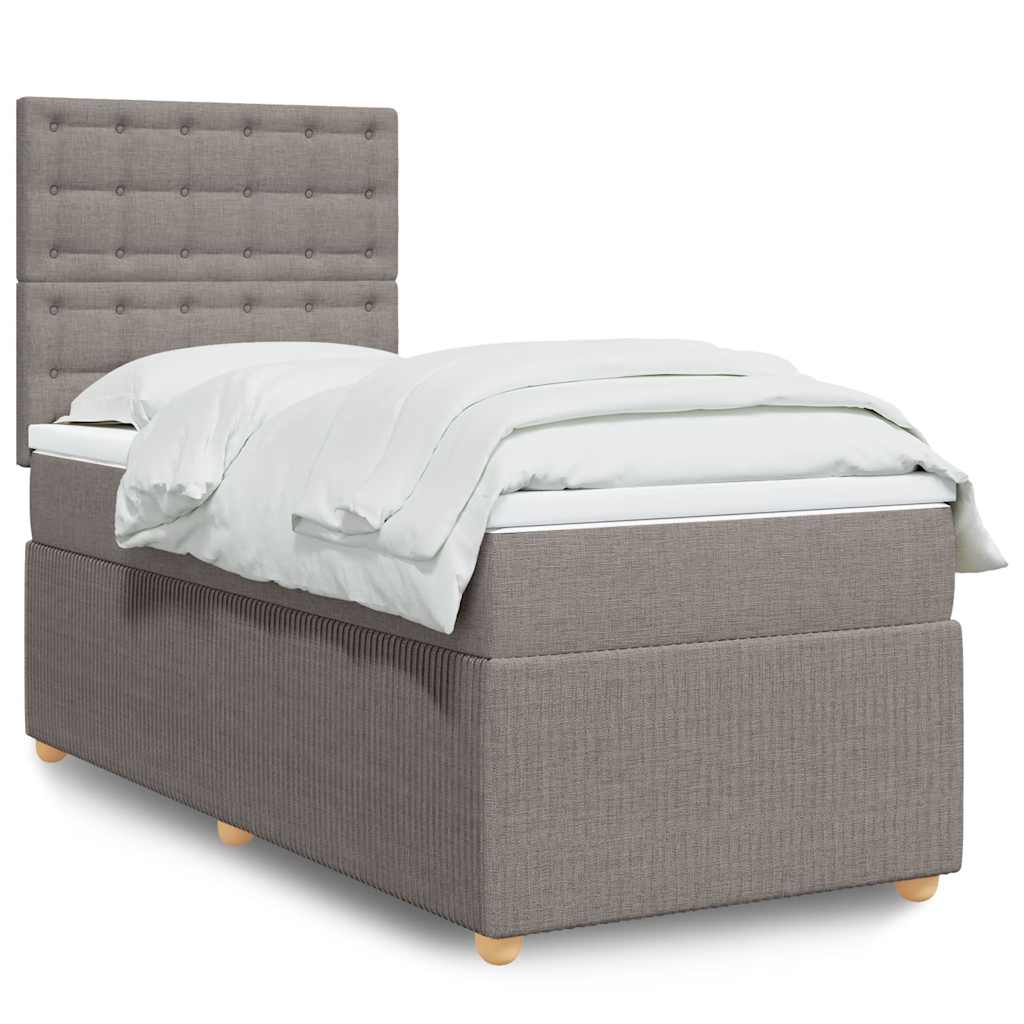 Boxspringbett Mit Matratze Stoff Taupe