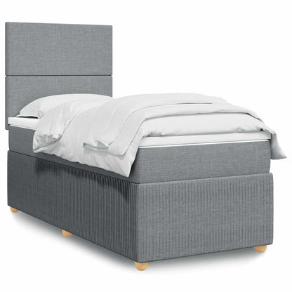 Boxspringbett Mit Matratze Stoff Hellgrau