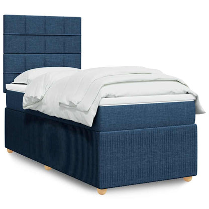 Boxspringbett Mit Matratze Stoff Blau