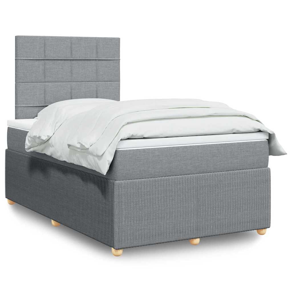 Boxspringbett Mit Matratze Stoff Hellgrau