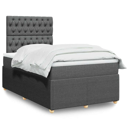 Boxspringbett Mit Matratze Stoff Dunkelgrau