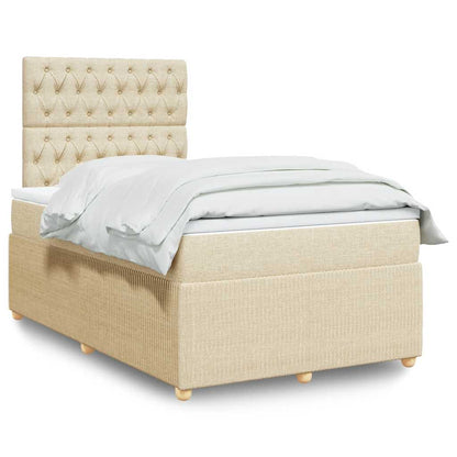 Boxspringbett Mit Matratze Stoff Creme