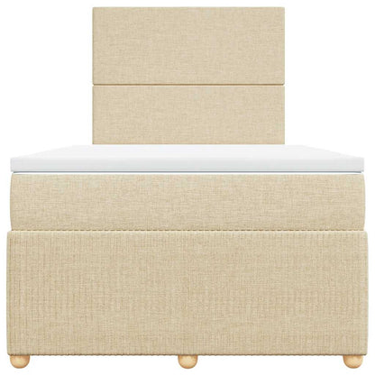 Boxspringbett Mit Matratze Stoff Creme