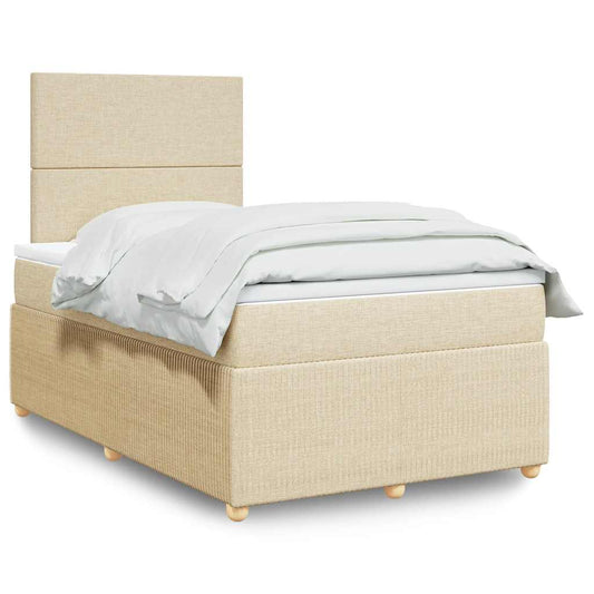 Boxspringbett Mit Matratze Stoff Creme