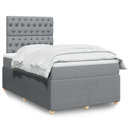 Boxspringbett Mit Matratze Stoff Hellgrau