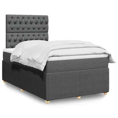 Boxspringbett Mit Matratze Stoff Dunkelgrau