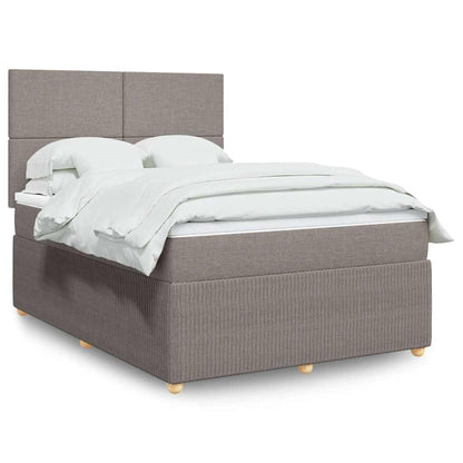 Boxspringbett Mit Matratze Stoff Taupe