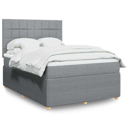 Boxspringbett Mit Matratze Stoff Hellgrau
