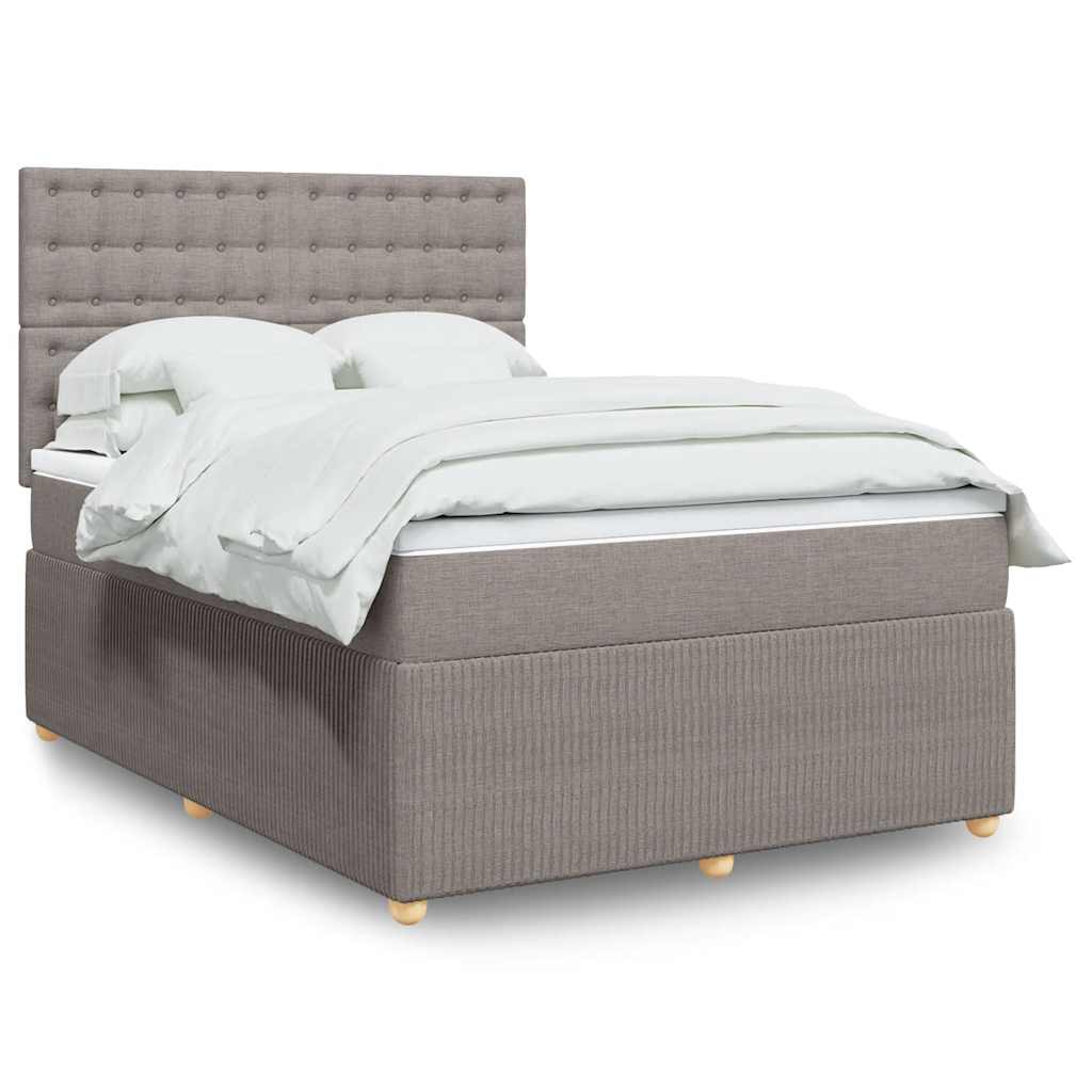 Boxspringbett Mit Matratze Stoff Taupe