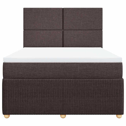 Boxspringbett Mit Matratze Stoff Dunkelbraun
