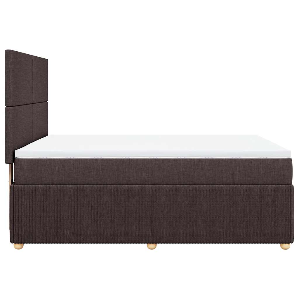 Boxspringbett Mit Matratze Stoff Dunkelbraun