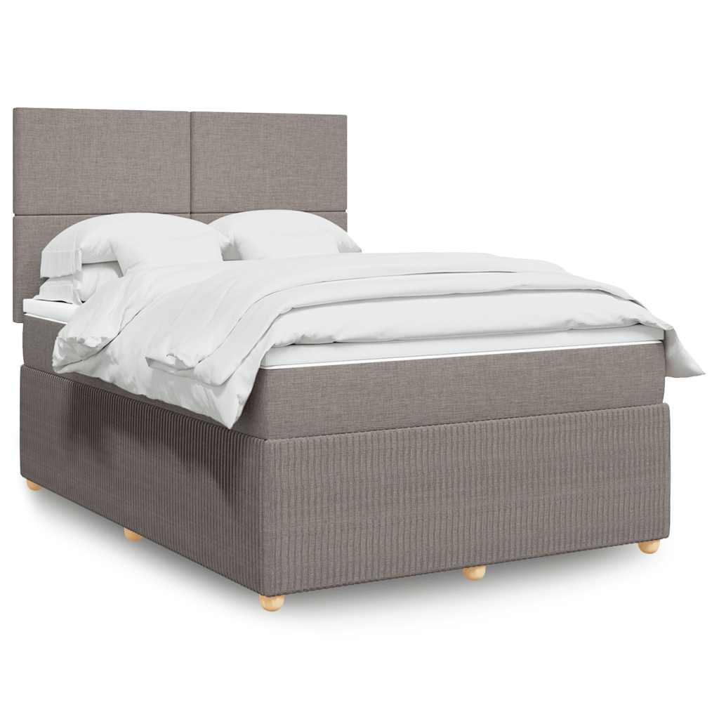 Boxspringbett Mit Matratze Stoff Taupe