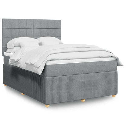 Boxspringbett Mit Matratze Stoff Hellgrau