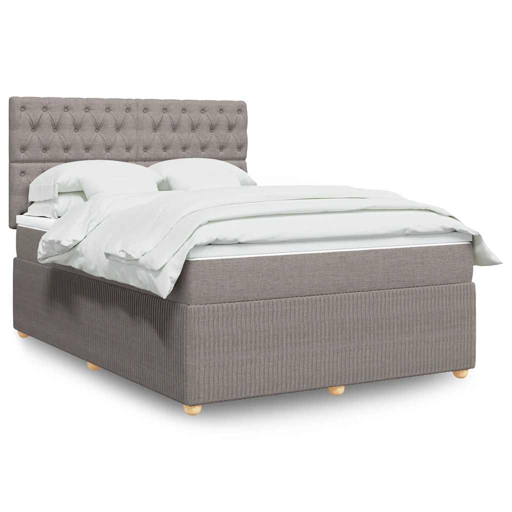 Boxspringbett Mit Matratze Stoff Taupe