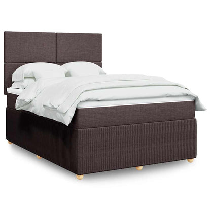 Boxspringbett Mit Matratze Stoff Dunkelbraun