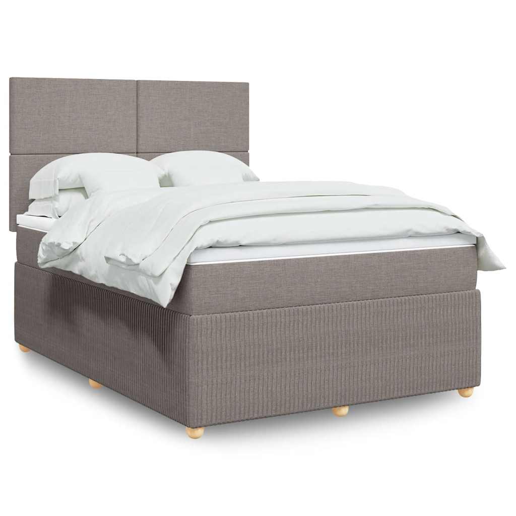 Boxspringbett Mit Matratze Stoff Taupe
