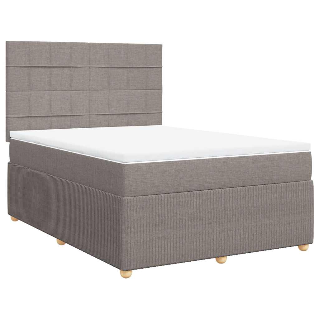 Boxspringbett Mit Matratze Stoff Taupe