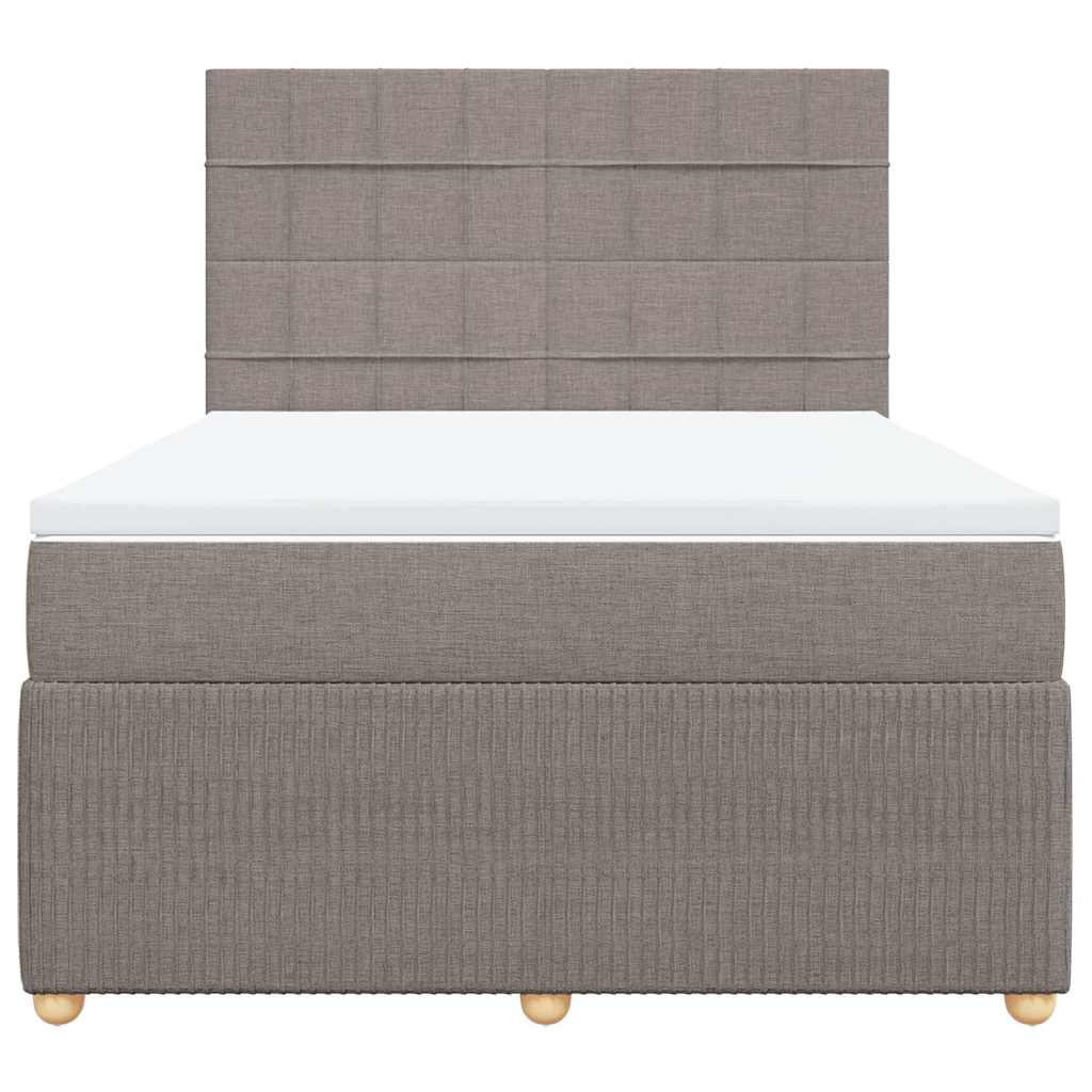 Boxspringbett Mit Matratze Stoff Taupe
