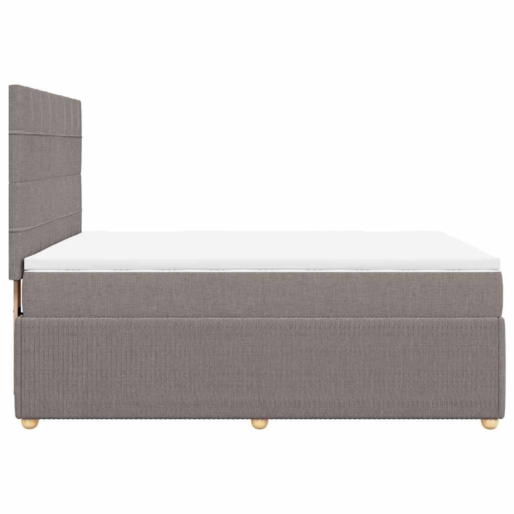 Boxspringbett Mit Matratze Stoff Taupe