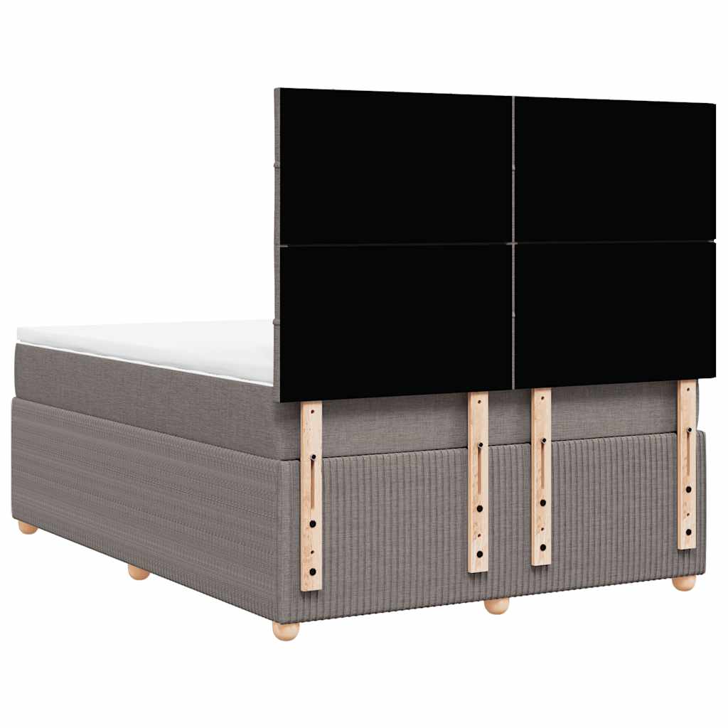 Boxspringbett Mit Matratze Stoff Taupe