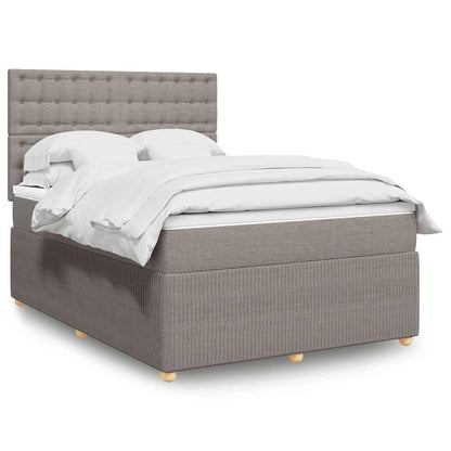 Boxspringbett Mit Matratze Stoff Taupe