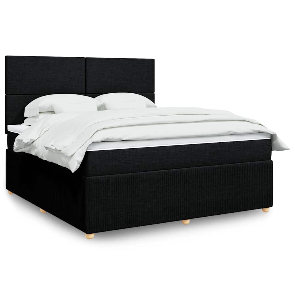 Boxspringbett Mit Matratze Stoff Schwarz