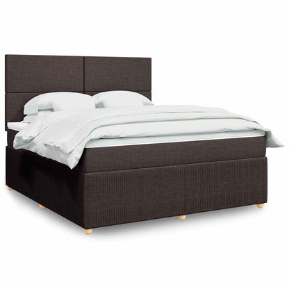 Boxspringbett Mit Matratze Stoff Dunkelbraun