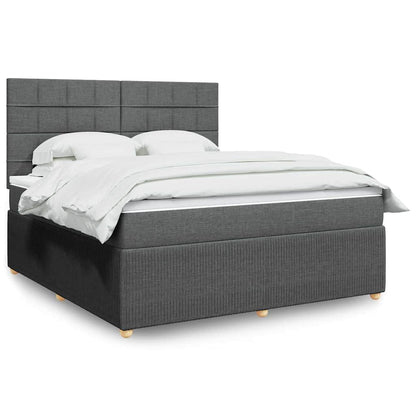 Boxspringbett Mit Matratze Stoff Dunkelgrau