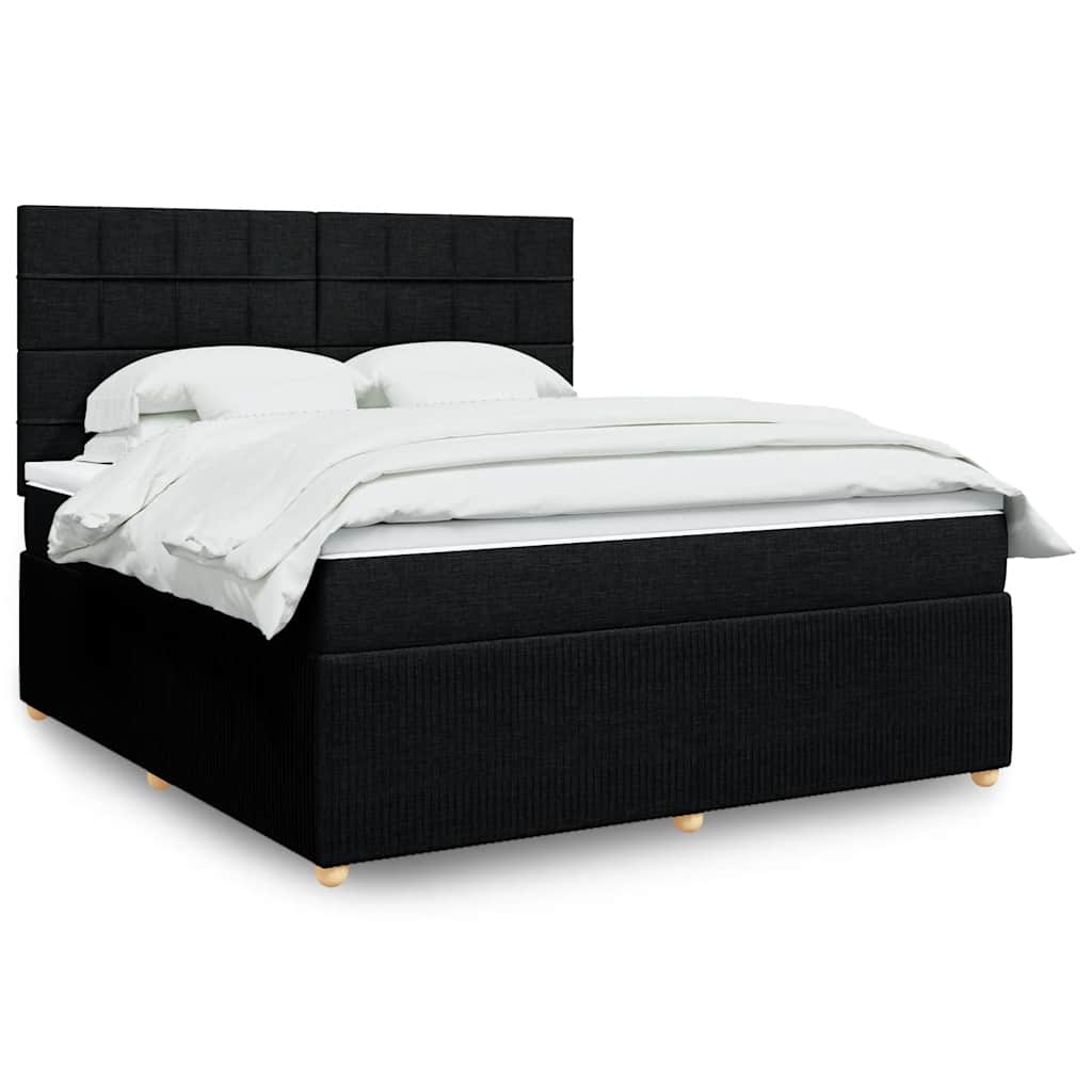 Boxspringbett Mit Matratze Stoff Schwarz