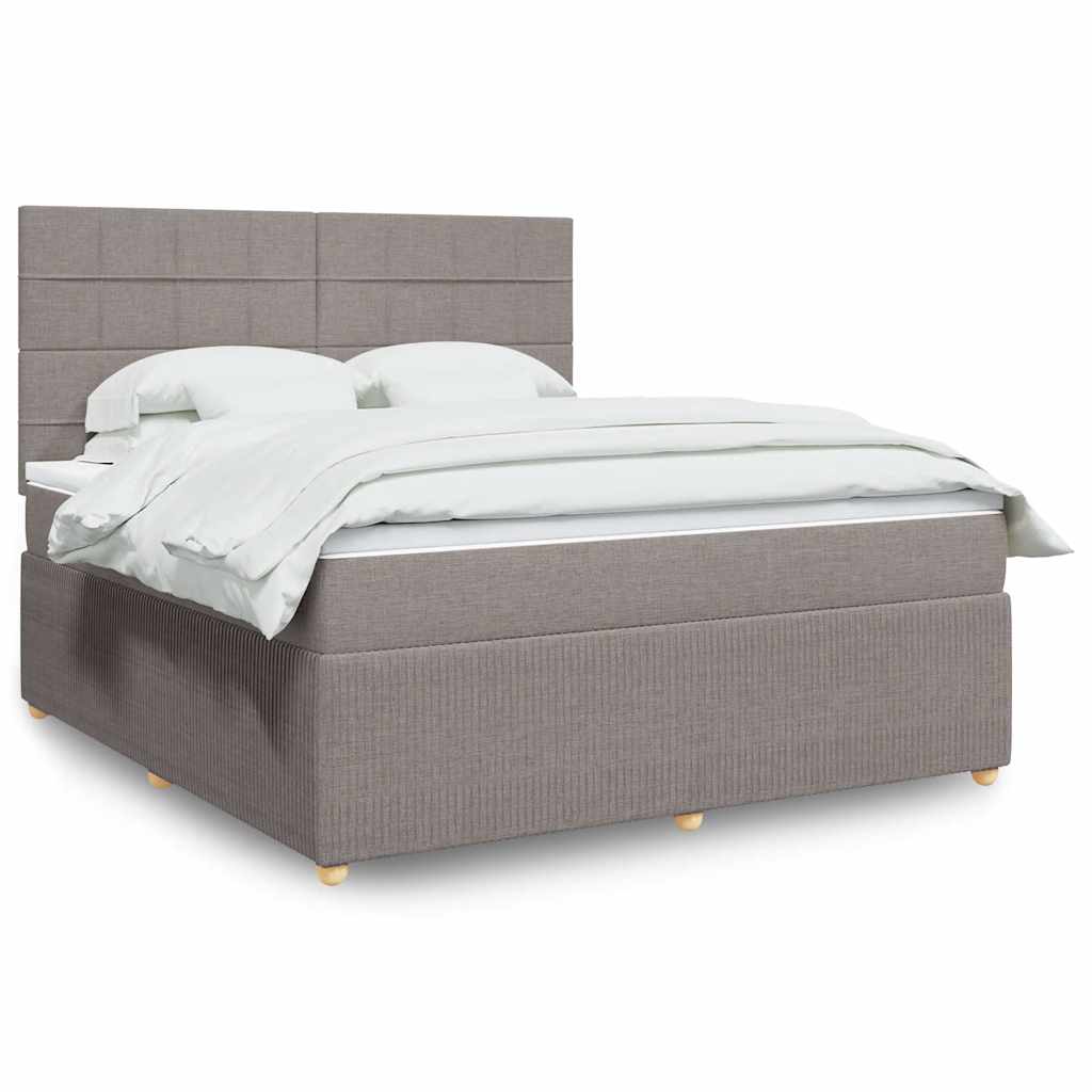 Boxspringbett Mit Matratze Stoff Taupe