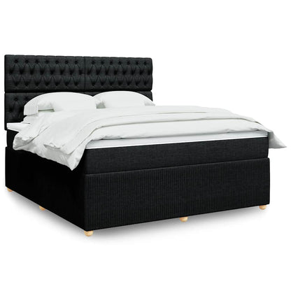 Boxspringbett Mit Matratze Stoff Schwarz