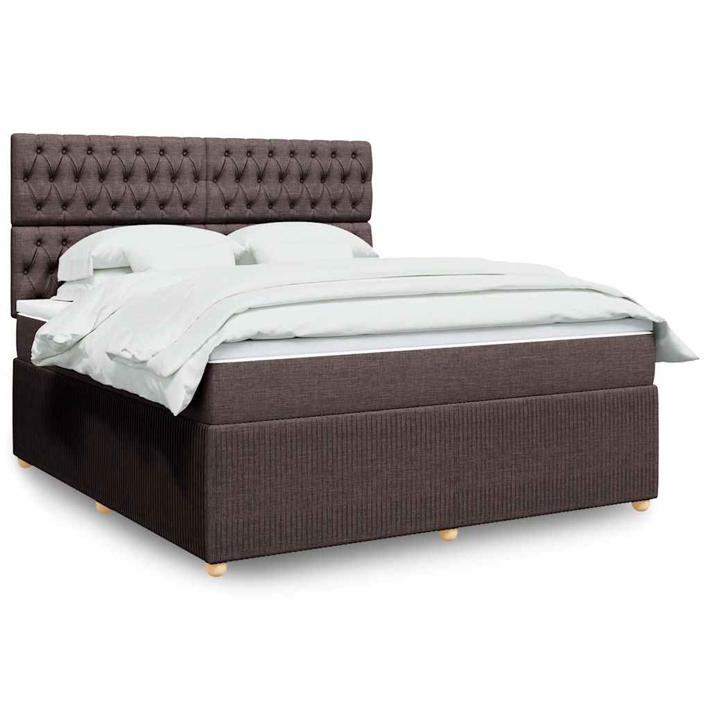 Boxspringbett Mit Matratze Stoff Dunkelbraun