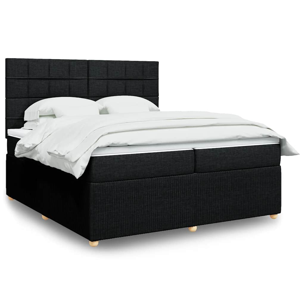 Boxspringbett Mit Matratze Stoff Schwarz