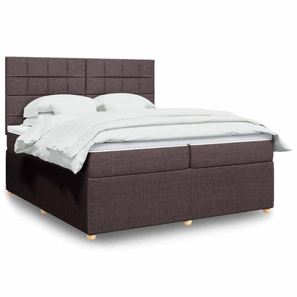 Boxspringbett Mit Matratze Stoff Dunkelbraun