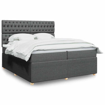 Boxspringbett Mit Matratze Stoff Dunkelgrau