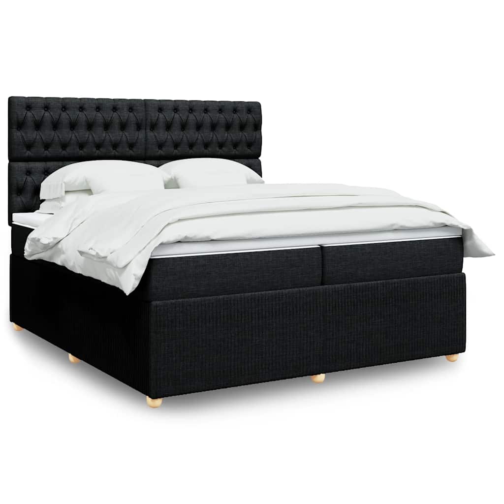 Boxspringbett Mit Matratze Stoff Schwarz