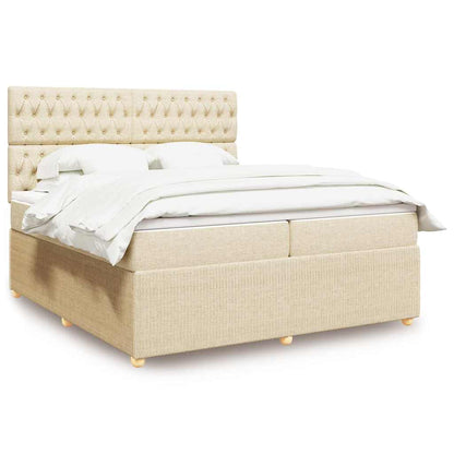 Boxspringbett Mit Matratze Stoff Creme