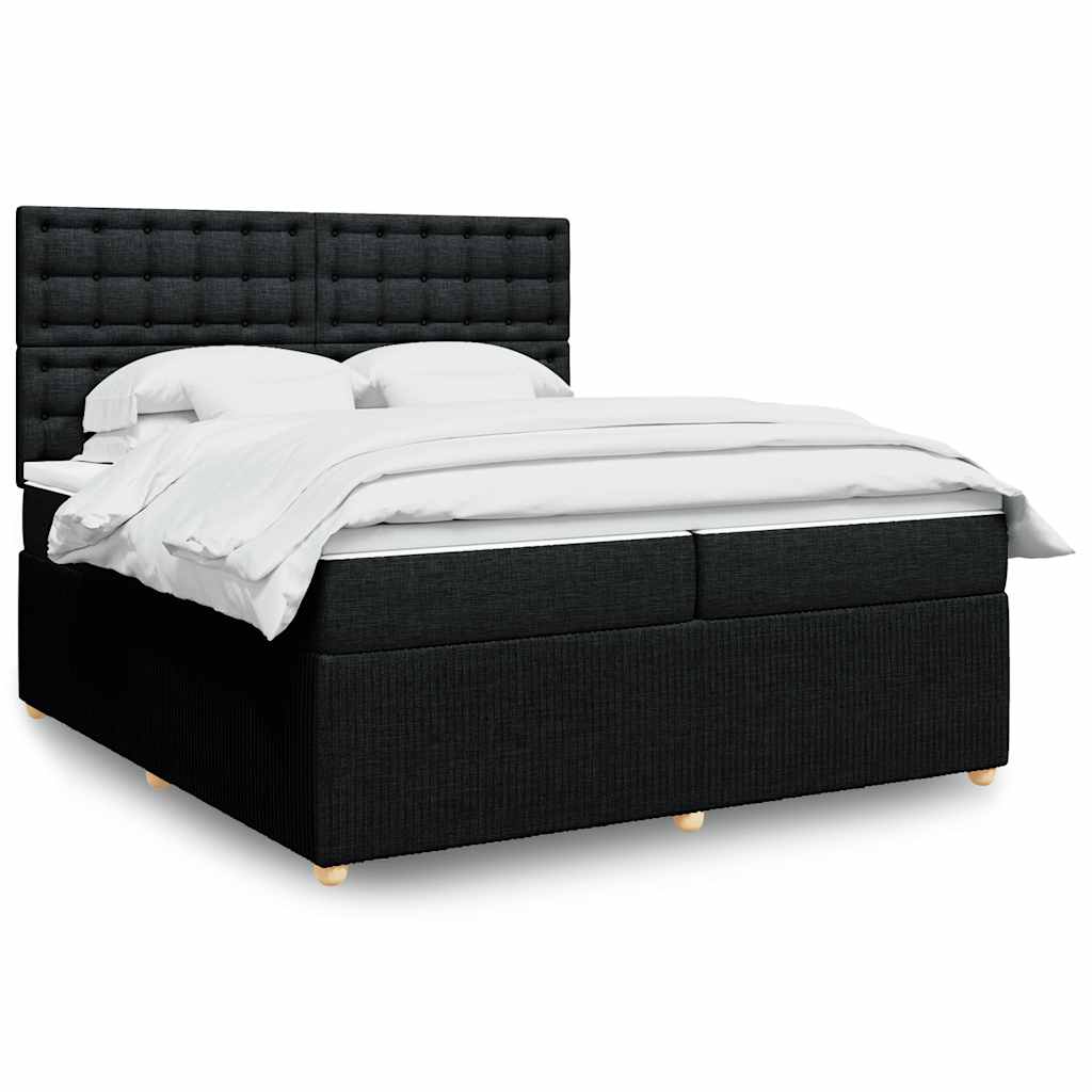 Boxspringbett Mit Matratze Stoff Schwarz