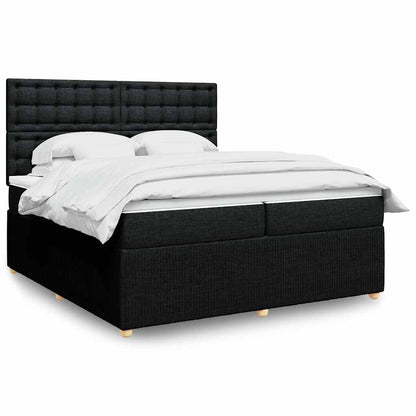 Boxspringbett Mit Matratze Stoff Schwarz