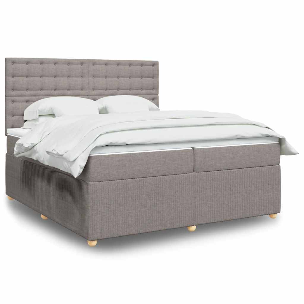 Boxspringbett Mit Matratze Stoff Taupe