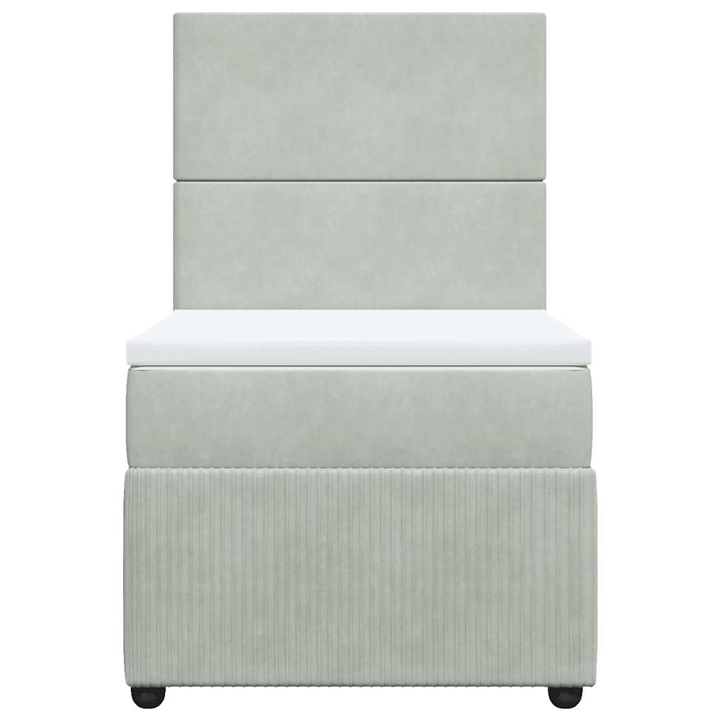 Boxspringbett Mit Matratze Samt Hellgrau