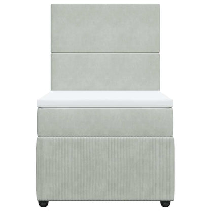 Boxspringbett Mit Matratze Samt Hellgrau